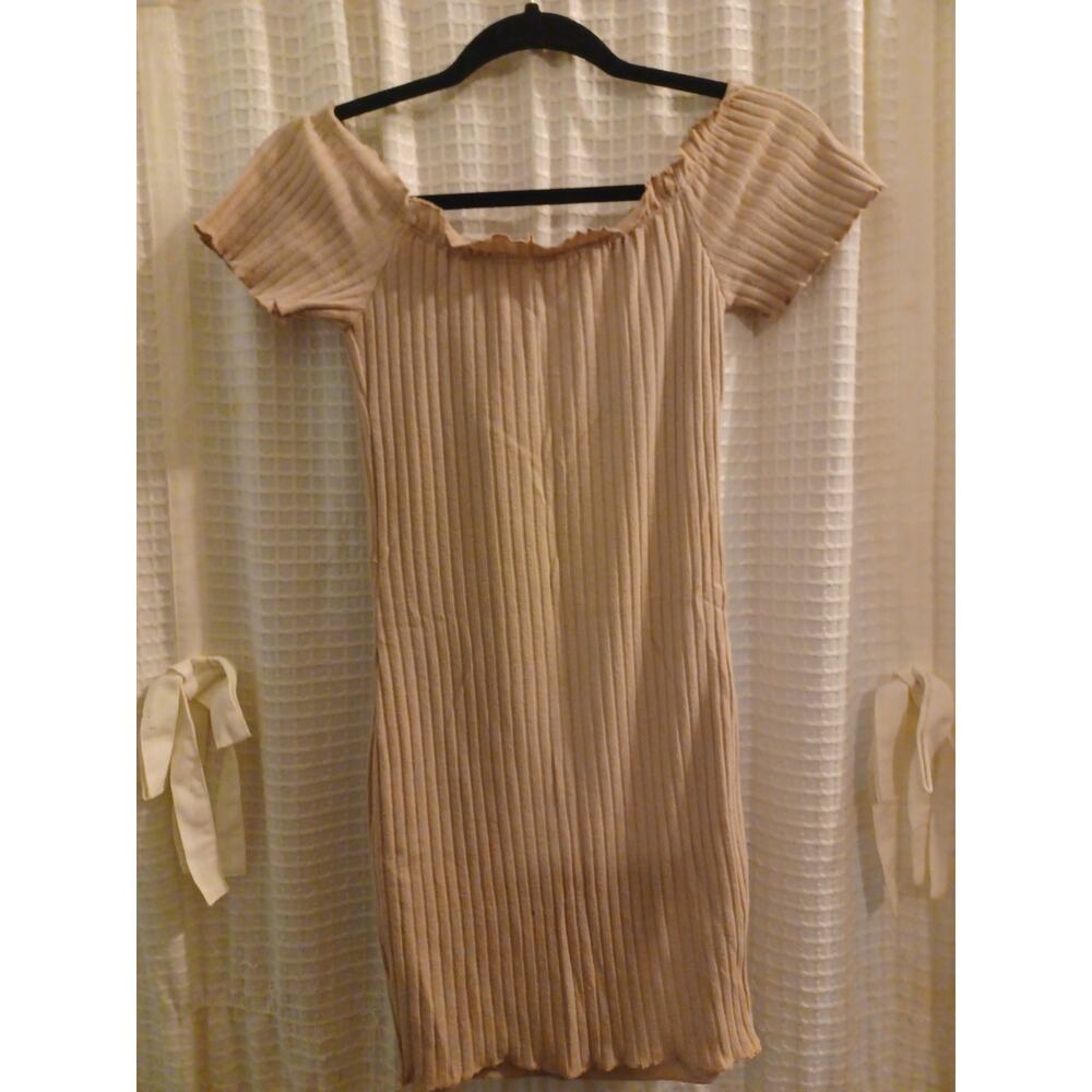 J for Justify Beige Ribbed Button-Front Dress - Picture 2 of 3